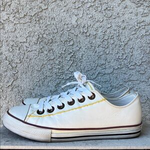 True Religion Super T Low Leather Shoes Sneakers Men’s 10 White Lace Up Fresh